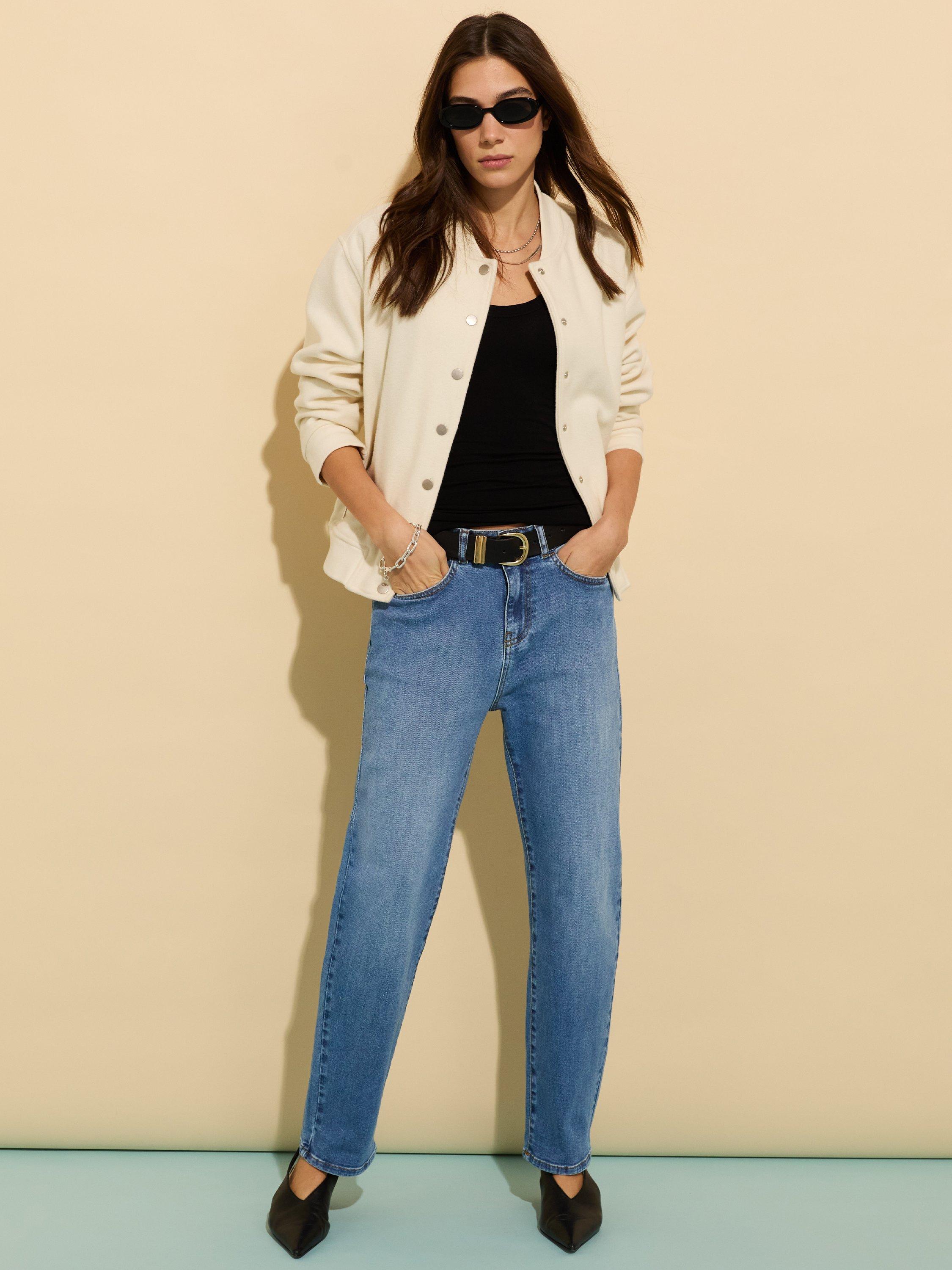 Product image 7 of 7, which shows Baukjen Eda Organic Cotton Rich Boyfriend Jeans, Light Washed Indigo, 10