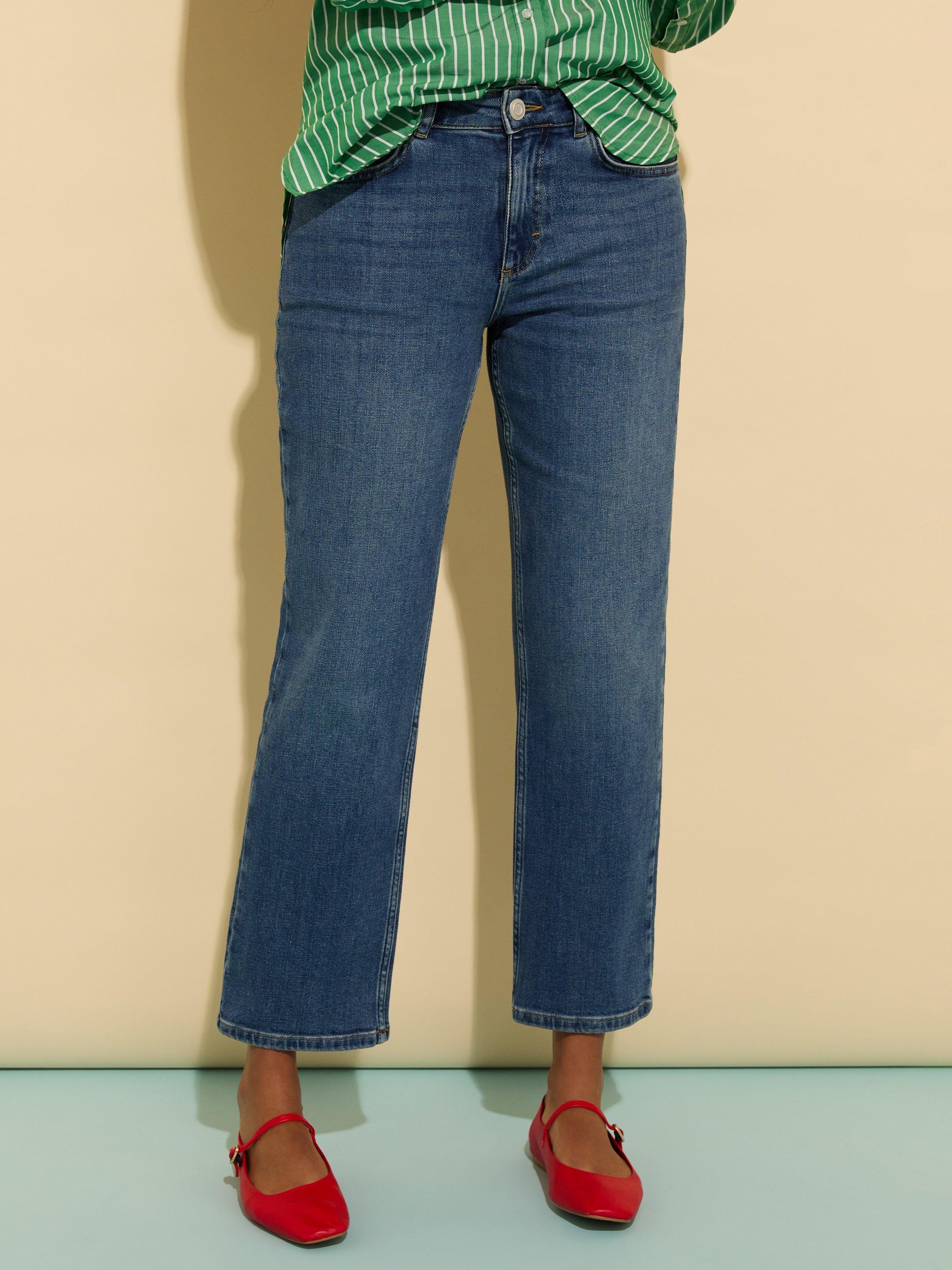 Product image 2 of 3, which shows Baukjen Zenna Organic Cotton Rich Straight Jeans, Vintage Wash, 10