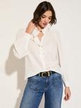 Baukjen Milla Frill Pure Organic Cotton Blouse, Soft White