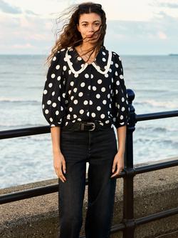 Baukjen Sosha Polka Dot Blouse, Black/White, Black/White