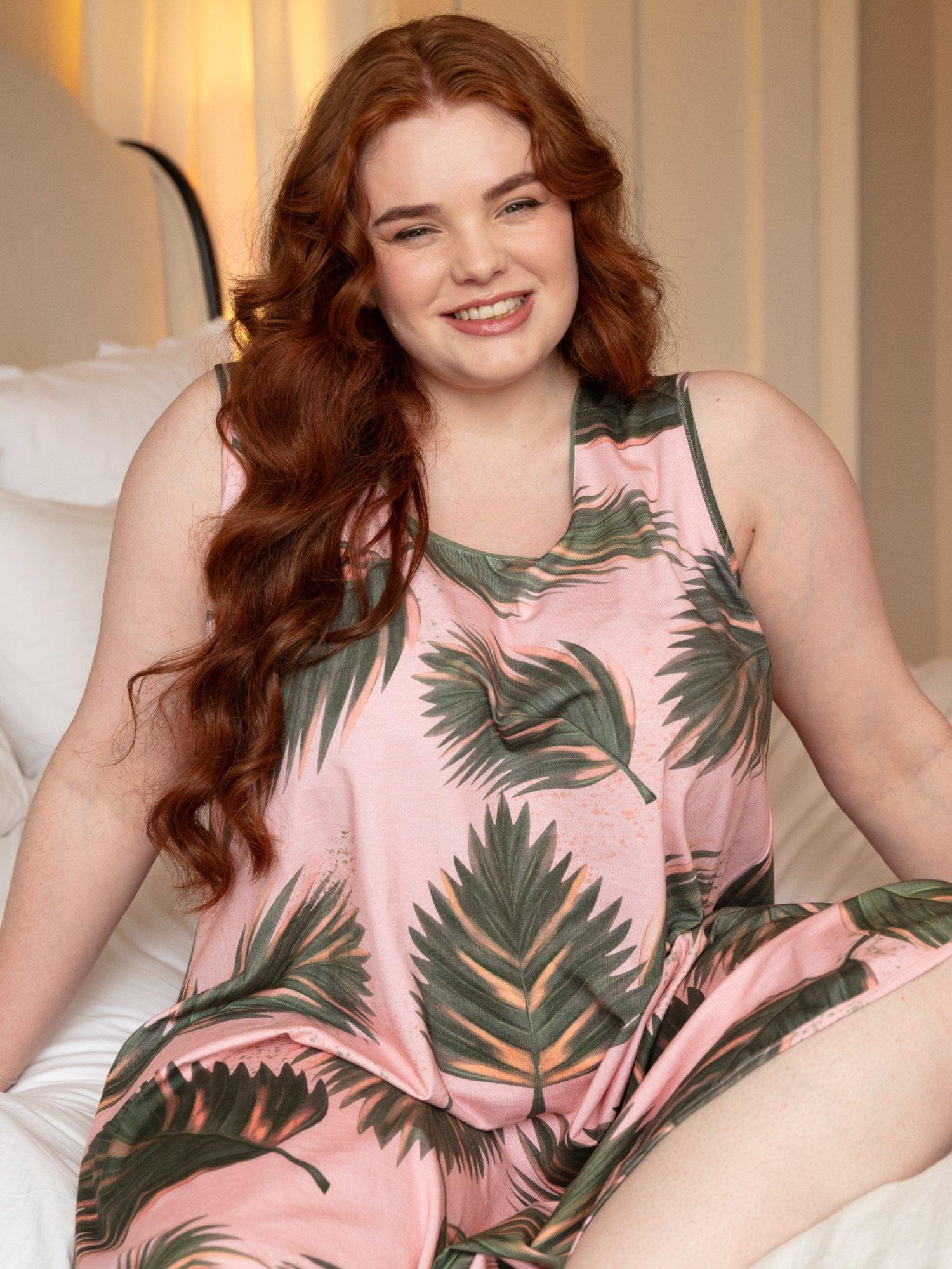 Product image 3 of 4, which shows Cyberjammies Lea Leaf Swing Nightdress, Salmon Pink, 6