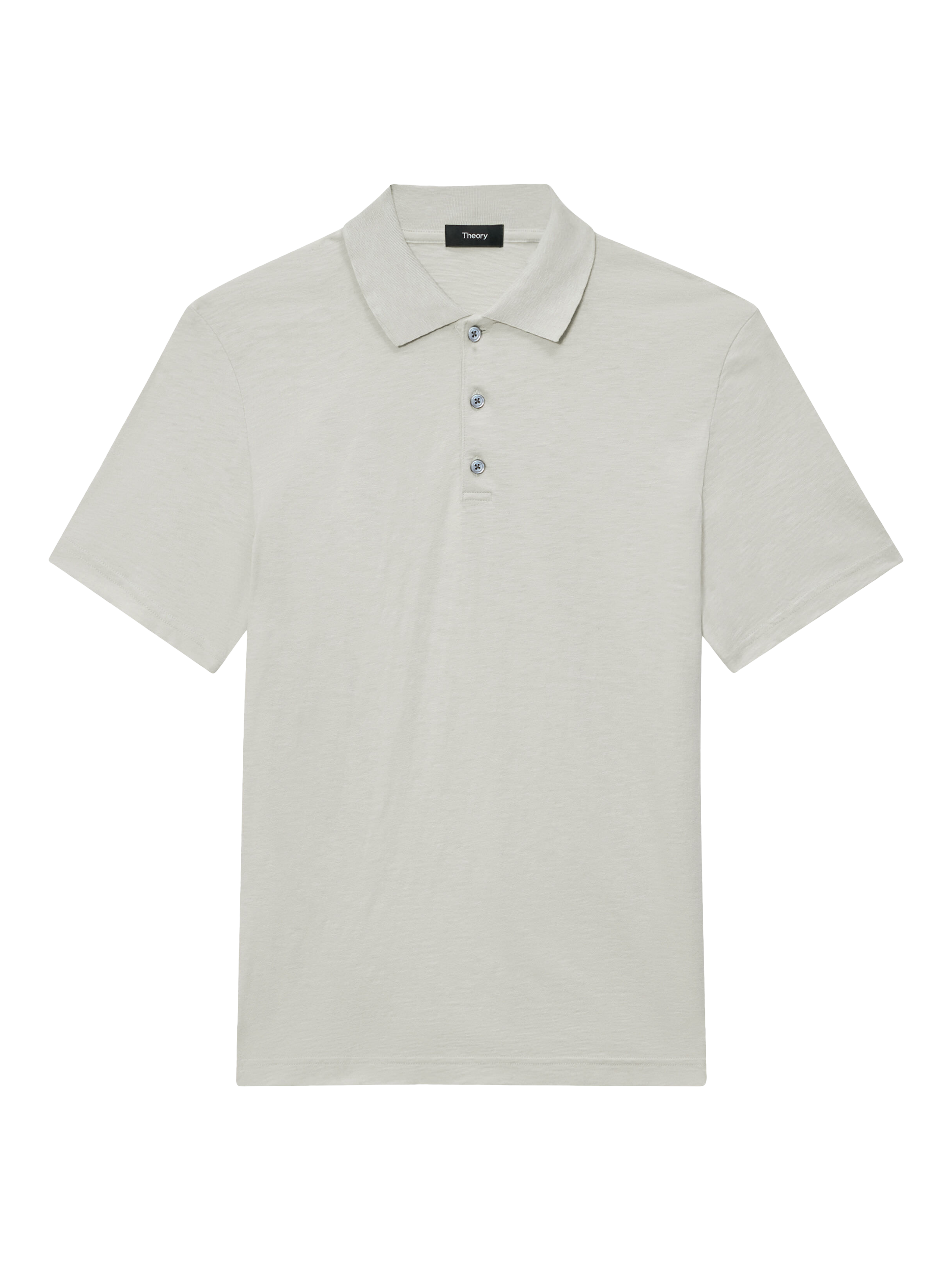 Product image 1 of 1, which shows Theory Bron Cosmos Slub Cotton Polo Shirt, Light Greenstone, S