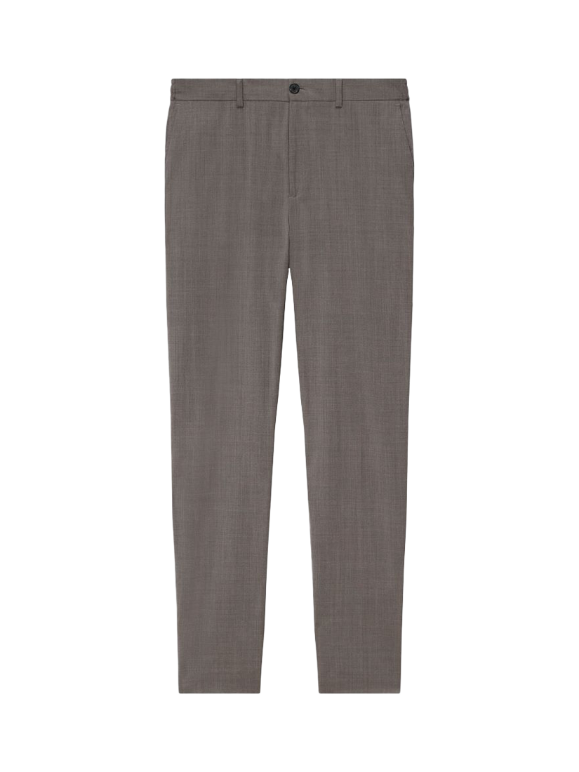 Product image 1 of 1, which shows Theory Curtis Tailored Fit Linen Blend Suit Trousers, Walnut Melange, 32R