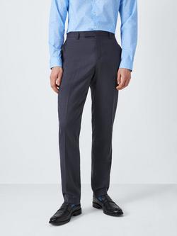 PS Paul Smith Unfinished Hem Tailored Fit Birdseye Wool Blend Suit Trousers, Birds Eye Navy, Birds Eye Navy