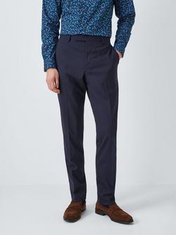 PS Paul Smith Unfinished Hem Tailored Fit Wool Blend Suit Trousers, Navy, Navy