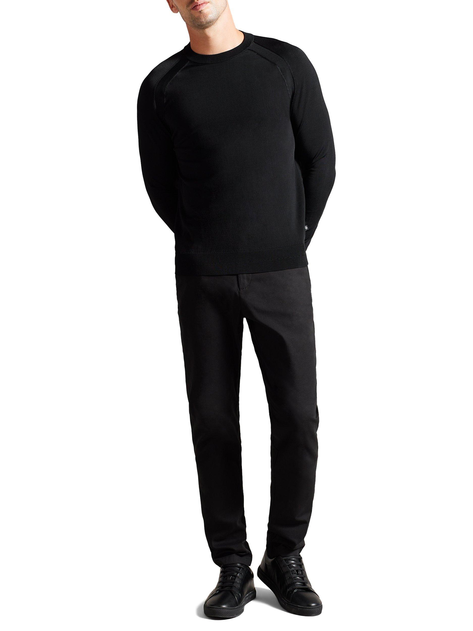 Product image 3 of 4, which shows Ted Baker Mayowo Saddle Shoulder Crew Neck Sweatshirt, Black, S