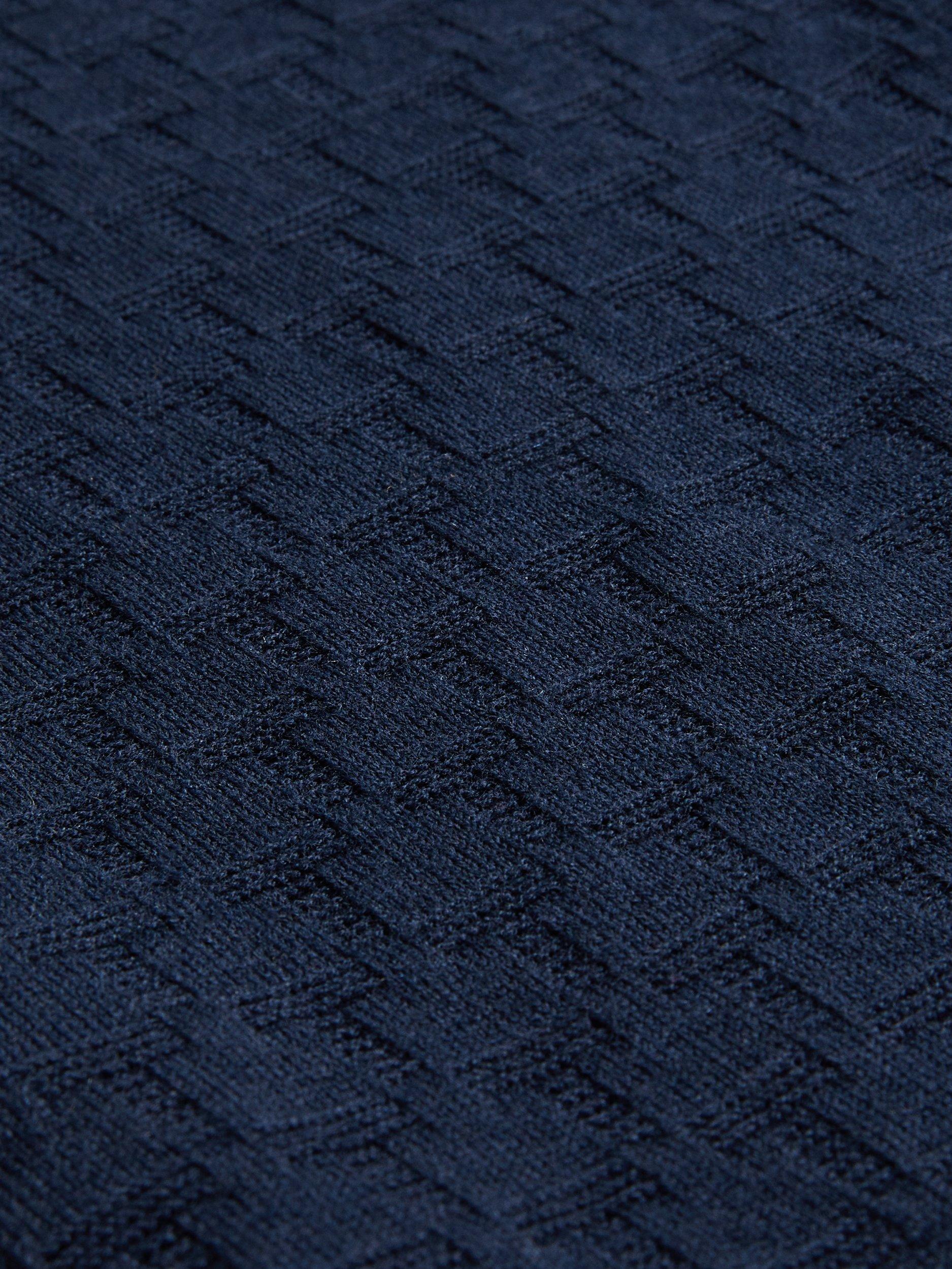 Product image 6 of 7, which shows Ted Baker Kurnle Stitch Half-Zip Jumper, Navy, XS