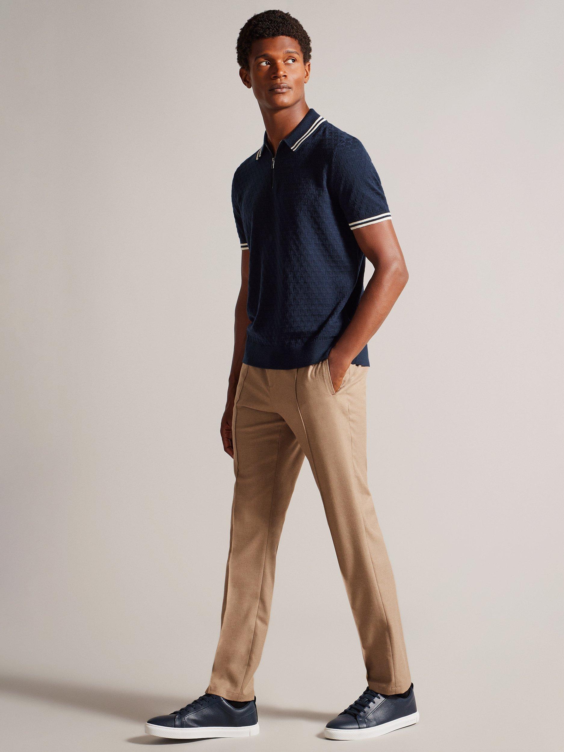 Product image 3 of 7, which shows Ted Baker Mahani Regular Fit Half-Zip Polo Shirt, Navy, S