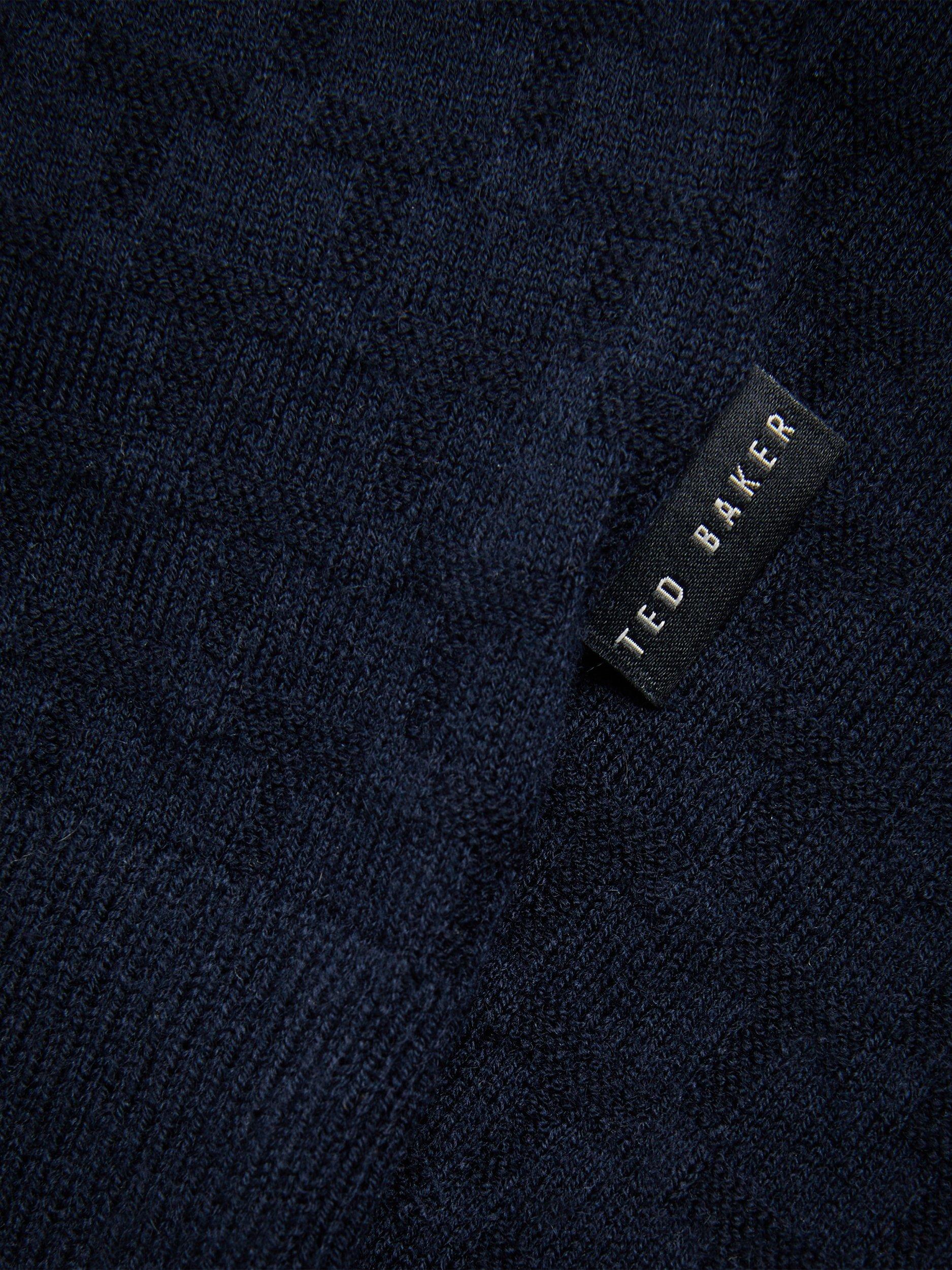 Product image 6 of 7, which shows Ted Baker Mahani Regular Fit Half-Zip Polo Shirt, Navy, S