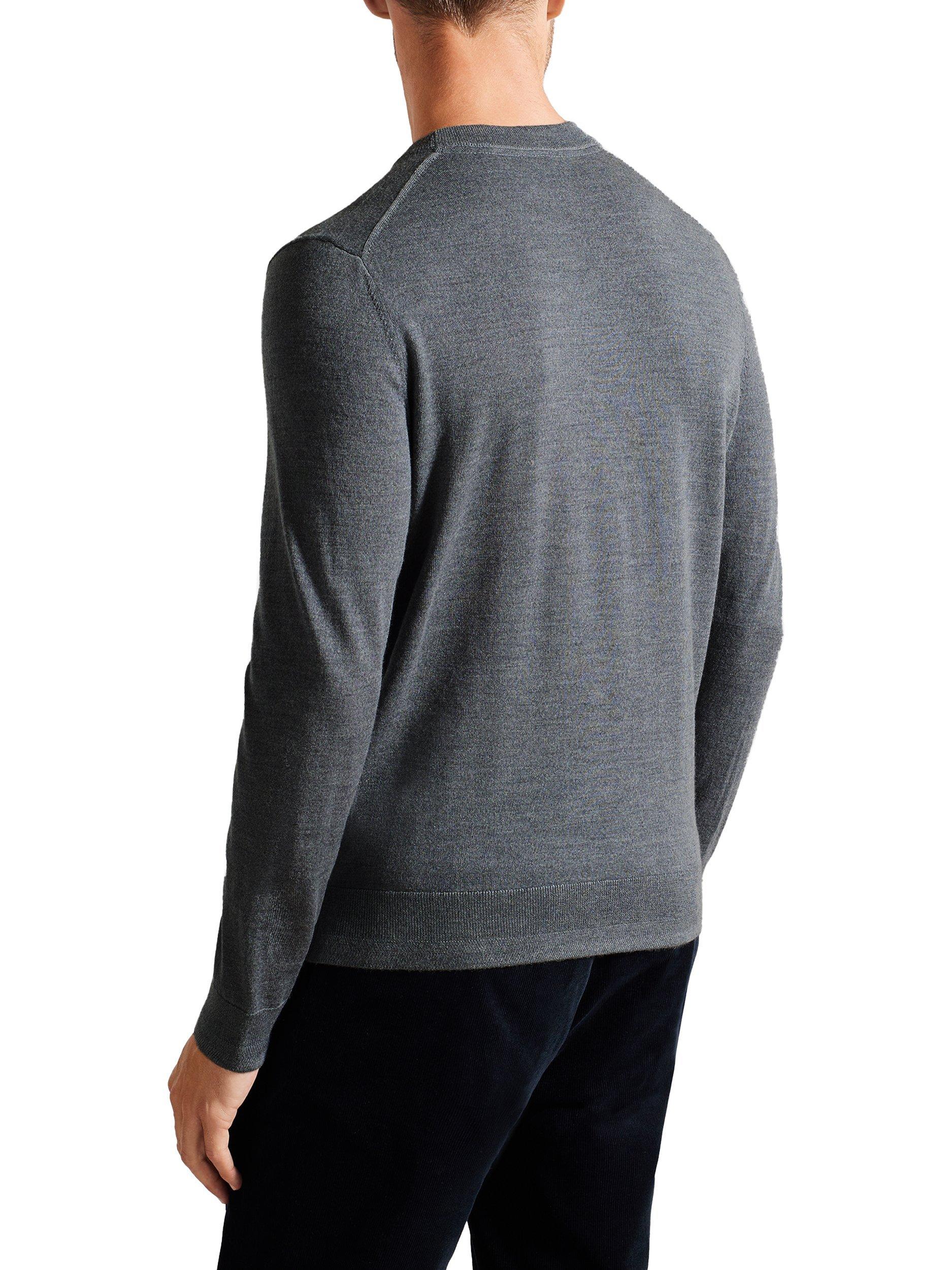 Product image 3 of 4, which shows Ted Baker Carnby Crew Neck Wool Jumper, Charcoal, M