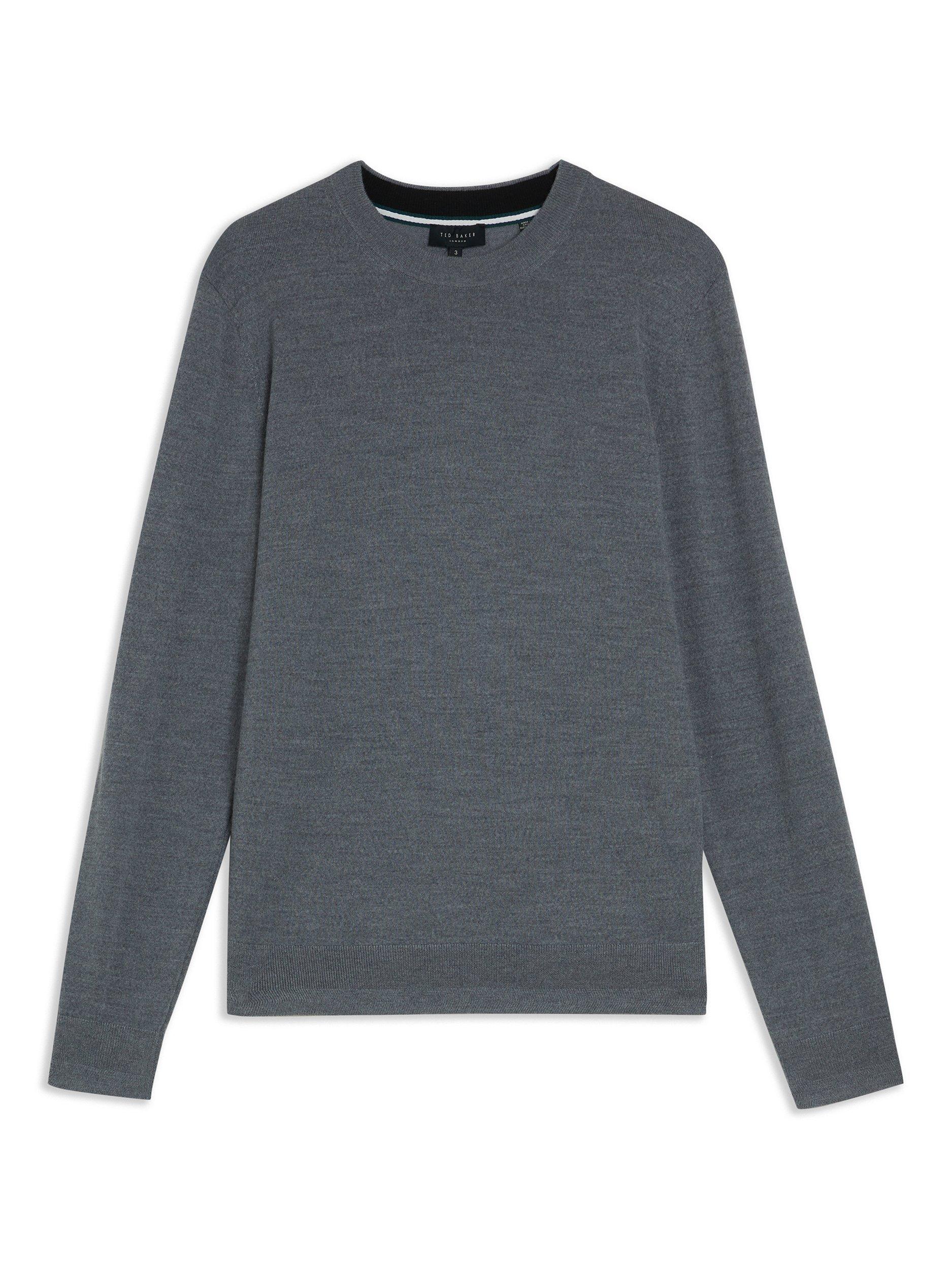 Product image 4 of 4, which shows Ted Baker Carnby Crew Neck Wool Jumper, Charcoal, M