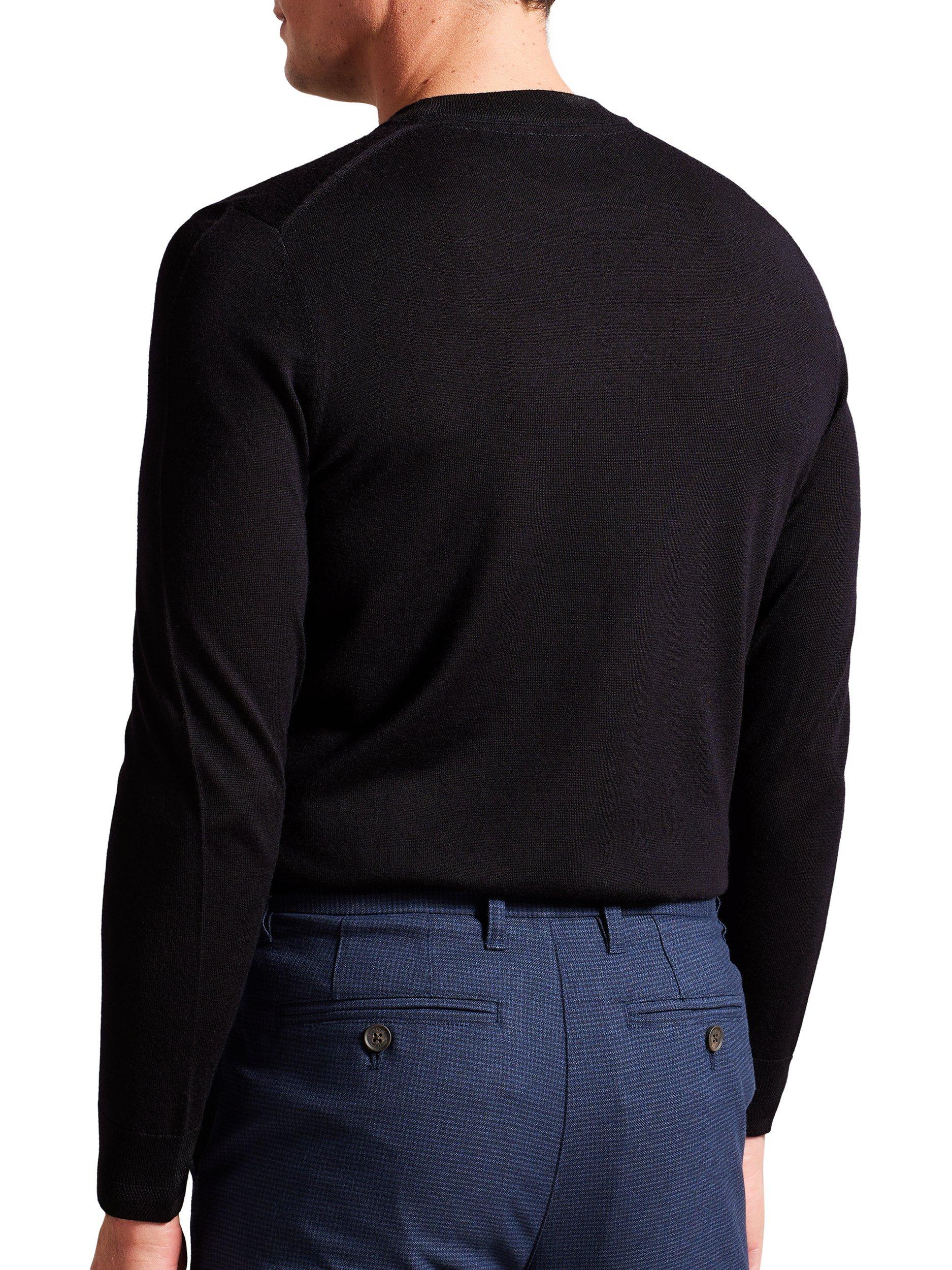 Product image 3 of 4, which shows Ted Baker Carnby Crew Neck Wool Jumper, Navy, XS