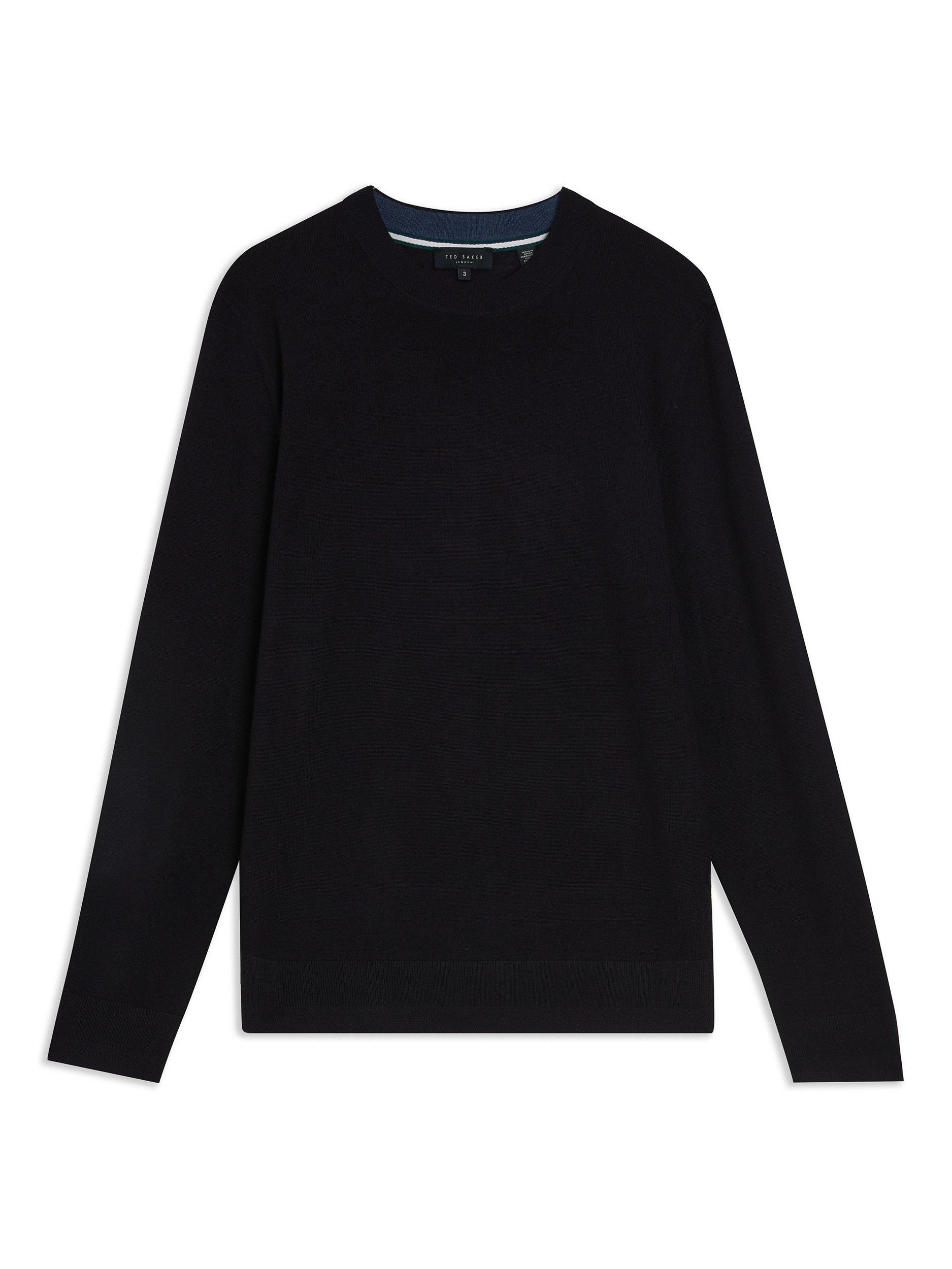Product image 4 of 4, which shows Ted Baker Carnby Crew Neck Wool Jumper, Navy, XS