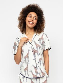 Cyberjammies Georgina Print Pyjama Top, Cream, Cream