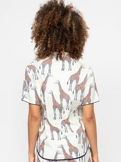 Cyberjammies Georgina Print Pyjama Top, Cream - view 2, Cream