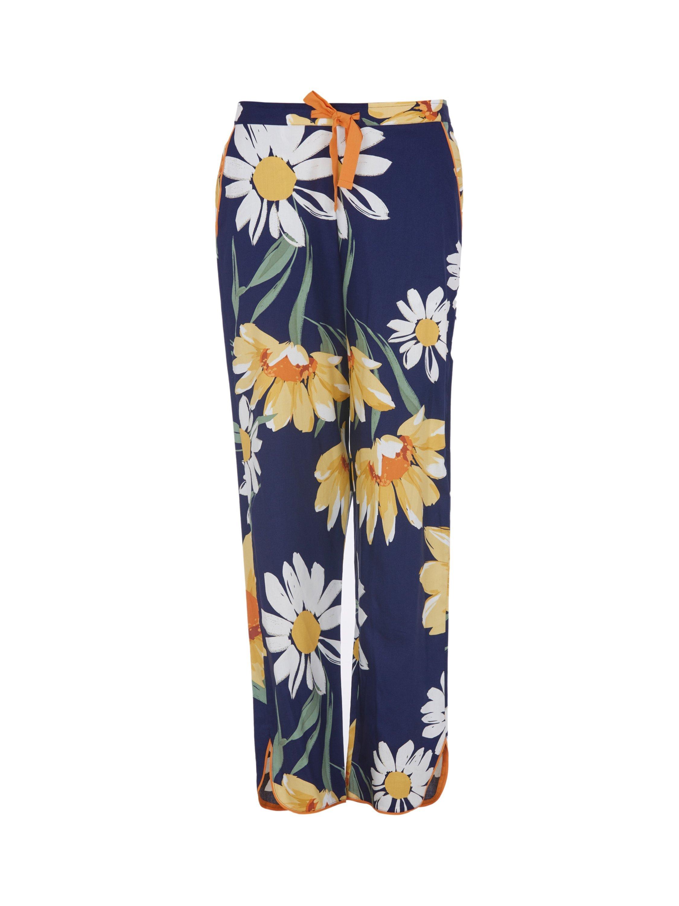 Product image 4 of 4, which shows Cyberjammies Georgina Floral Pyjama Bottoms, Navy, 6