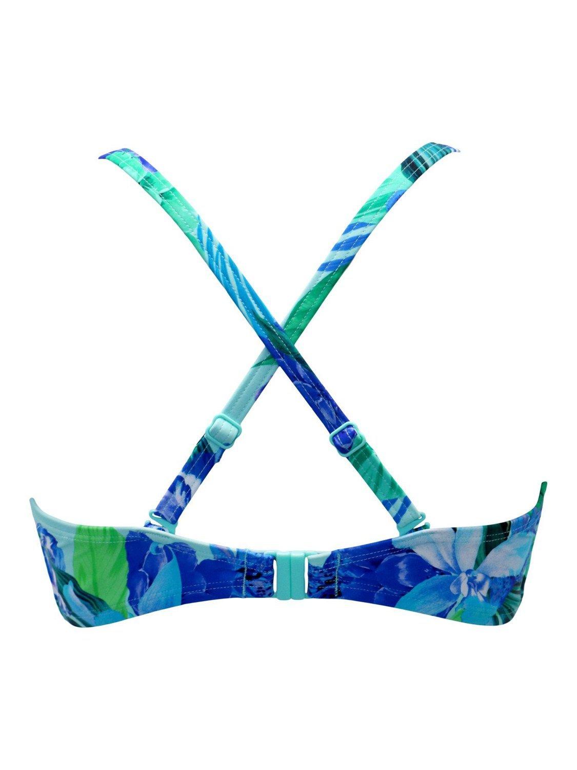Product image 11 of 11, which shows Pour Moi Free Spirit Bikini Top, Aqua/Multi, 32B