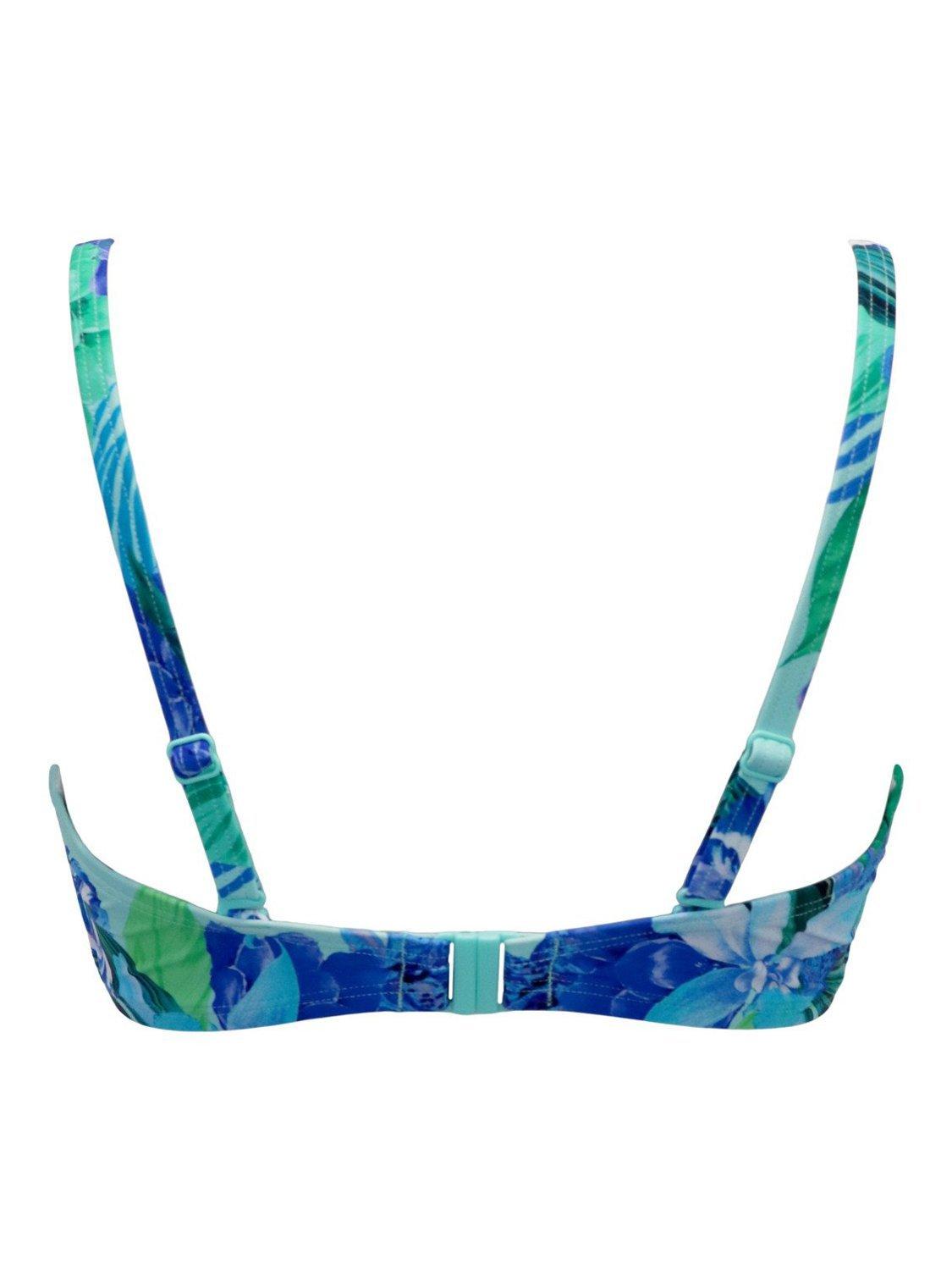 Product image 10 of 11, which shows Pour Moi Free Spirit Bikini Top, Aqua/Multi, 32B
