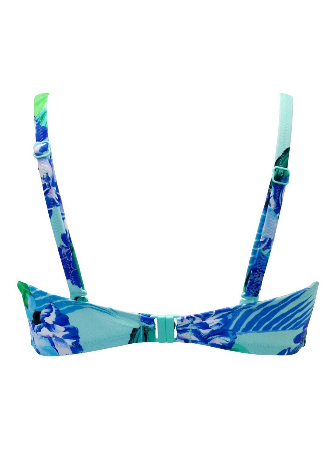 Product image 10 of 10, which shows Pour Moi Free Spirit Strapless Bikini Top, Aqua/Multi, 32C