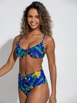 Pour Moi Santa Cruz Underwired Bikini Top, Blue/Multi - view 2, Blue/Multi