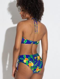Pour Moi Santa Cruz High-Leg Bikini Bottoms, Blue/Multi - view 2, Blue/Multi
