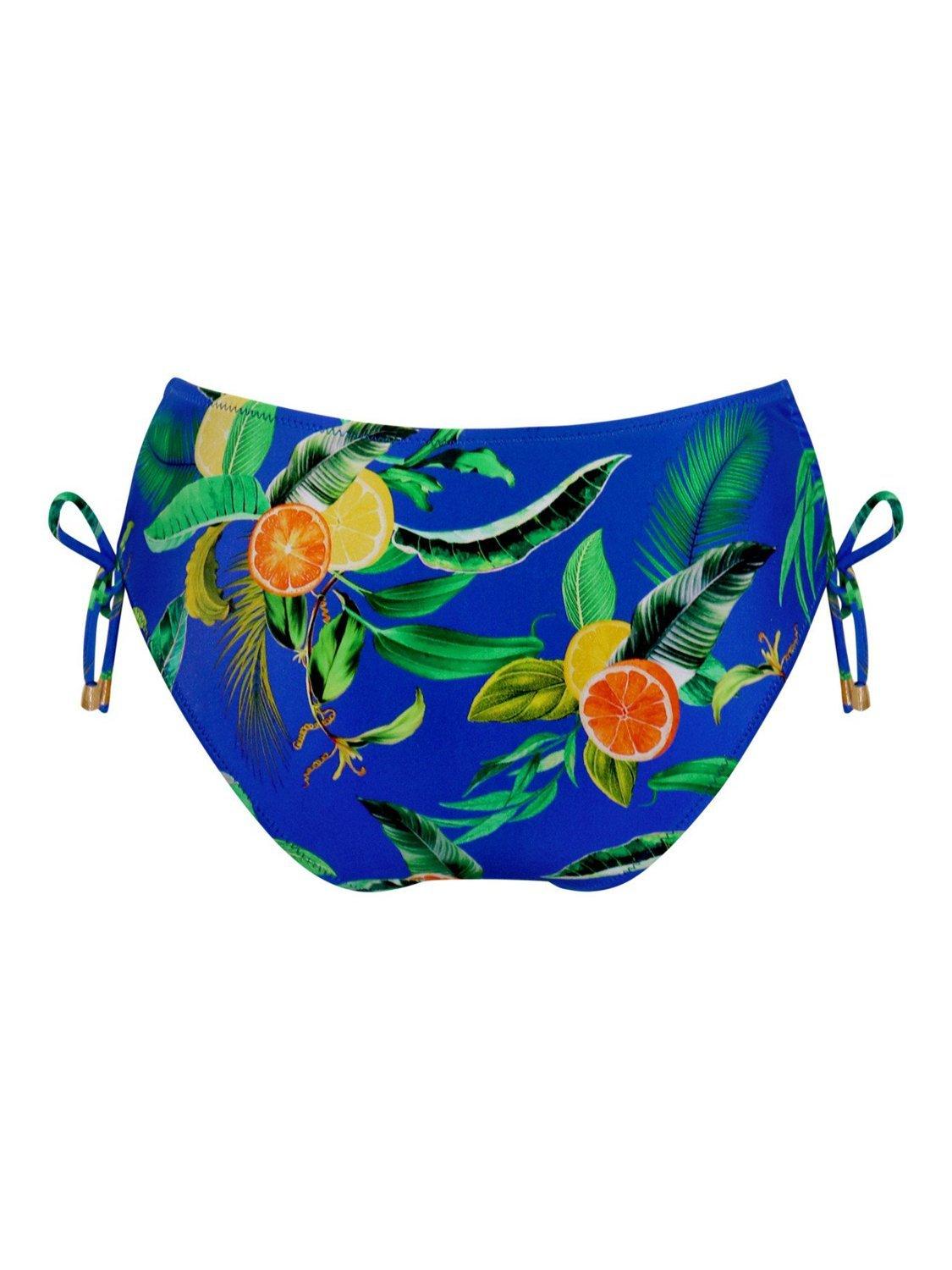Product image 9 of 9, which shows Pour Moi Santa Cruz High-Leg Bikini Bottoms, Blue/Multi, 8