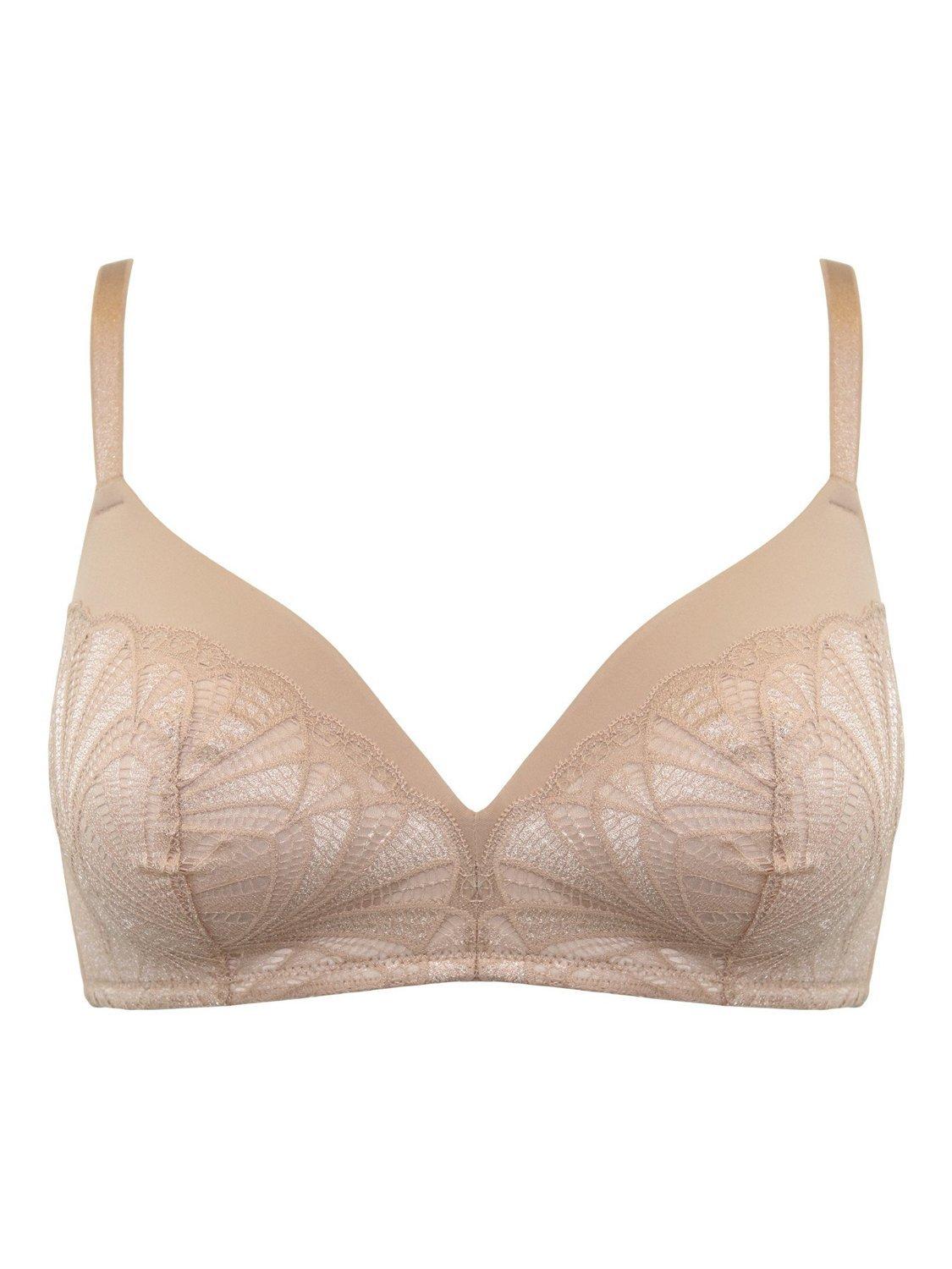 Product image 8 of 9, which shows Pour Moi New Romance Padded Non-Wired T-Shirt, Almond, 32B