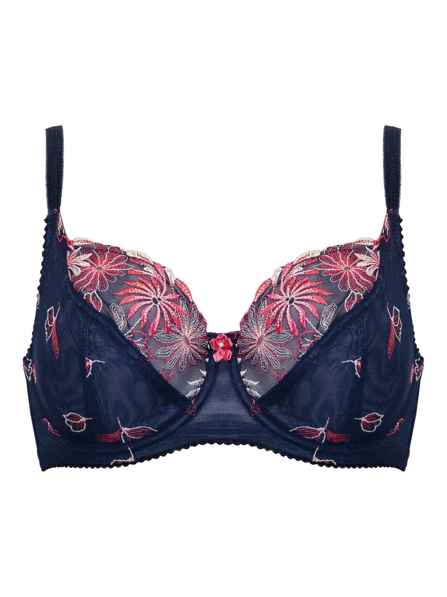 Product image 5 of 6, which shows Pour Moi St Tropez Full Cup Bra, Navy/Pink, 32DD