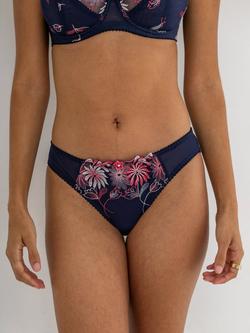 Pour Moi St Tropez Bikini Knickers, Navy/Pink - view 2, Navy/Pink