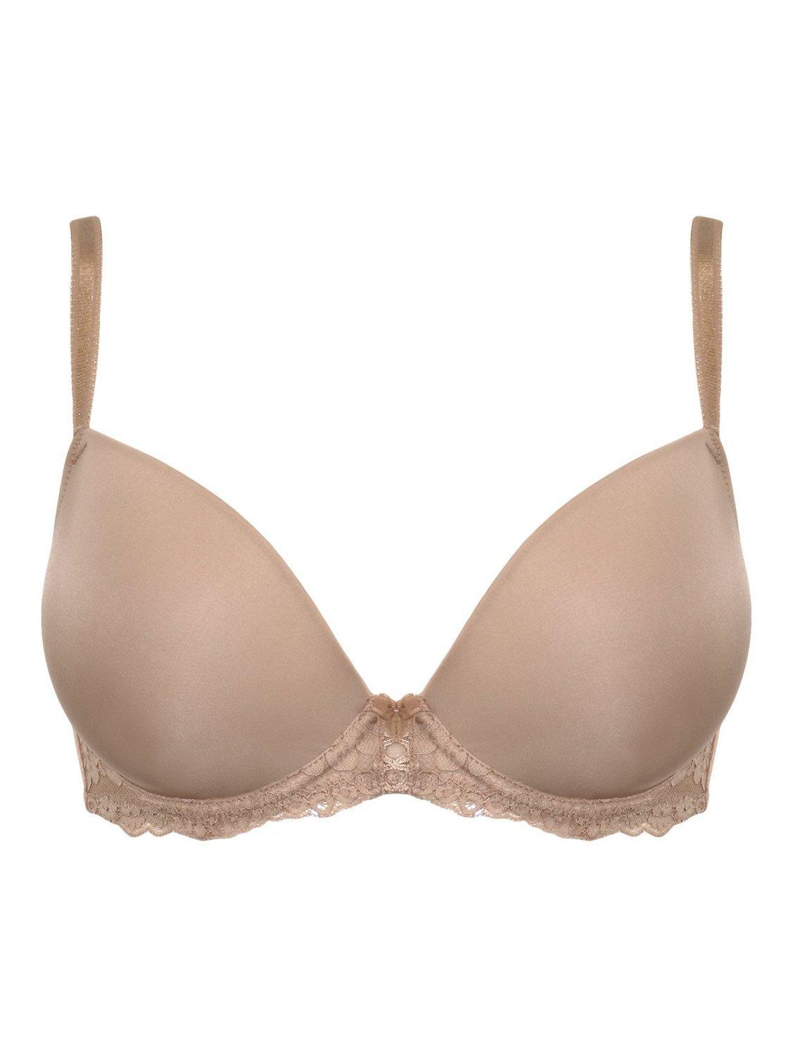 Product image 7 of 8, which shows Pour Moi Fleur Padded Push-Up Plunge T-Shirt Bra, Almond, 30C