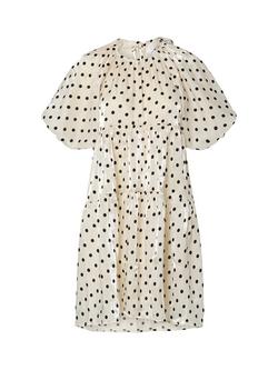 YAS Dottish Short Sleeve Dress, Sandshell, Sandshell