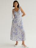 YAS Elin Floral Strappy Dress, Star White