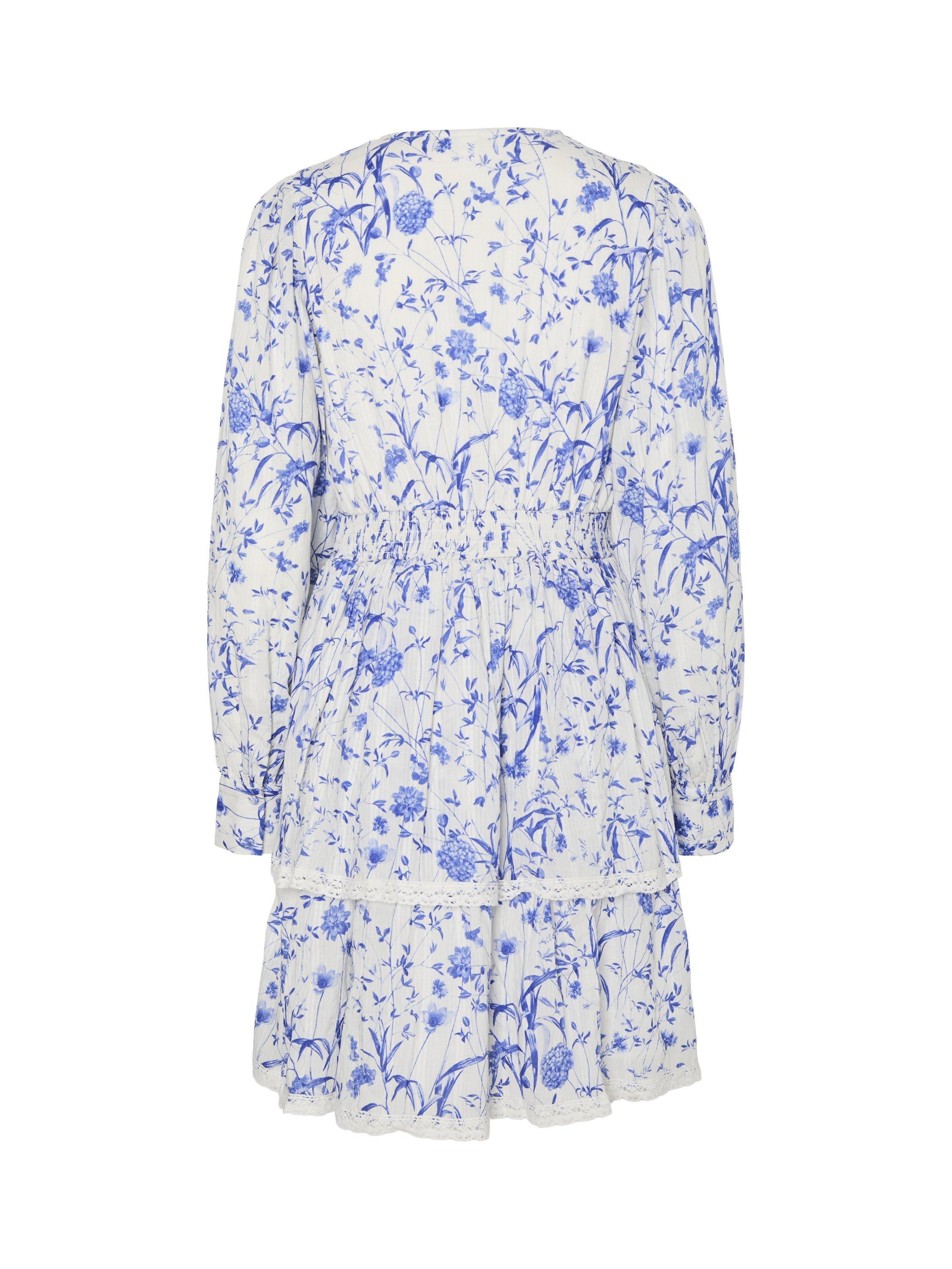 Product image 2 of 2, which shows YAS Elin Floral Long Sleeve Dress, Star White, 8