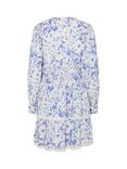 YAS Elin Floral Long Sleeve Dress, Star White