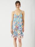 YAS 3D Floral Strappy Dress, Blue/Multi
