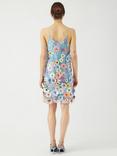YAS 3D Floral Strappy Dress, Blue/Multi