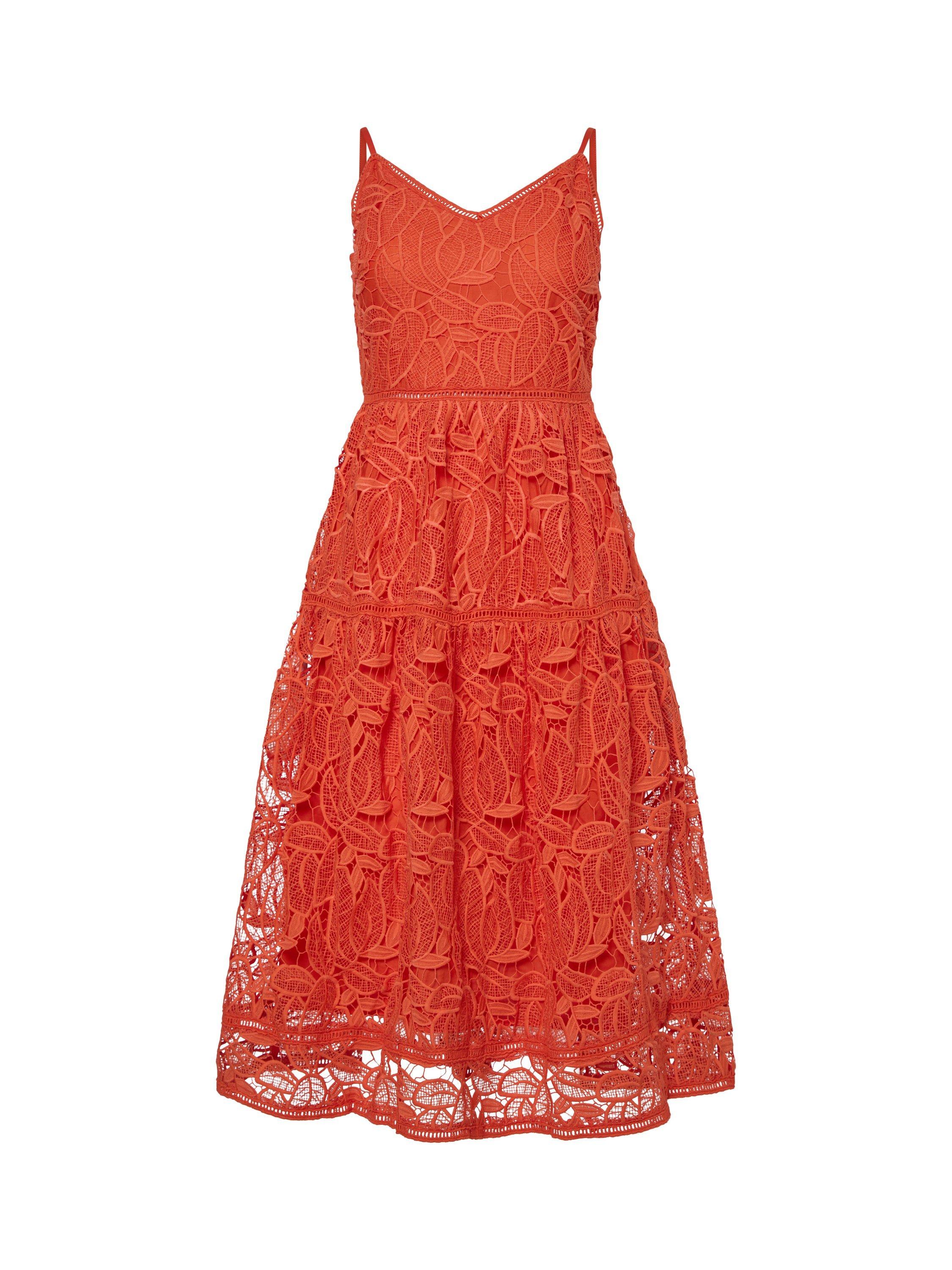 Product image 4 of 5, which shows YAS Lifa Textured Lace Dress, Cherry Tomato, 6