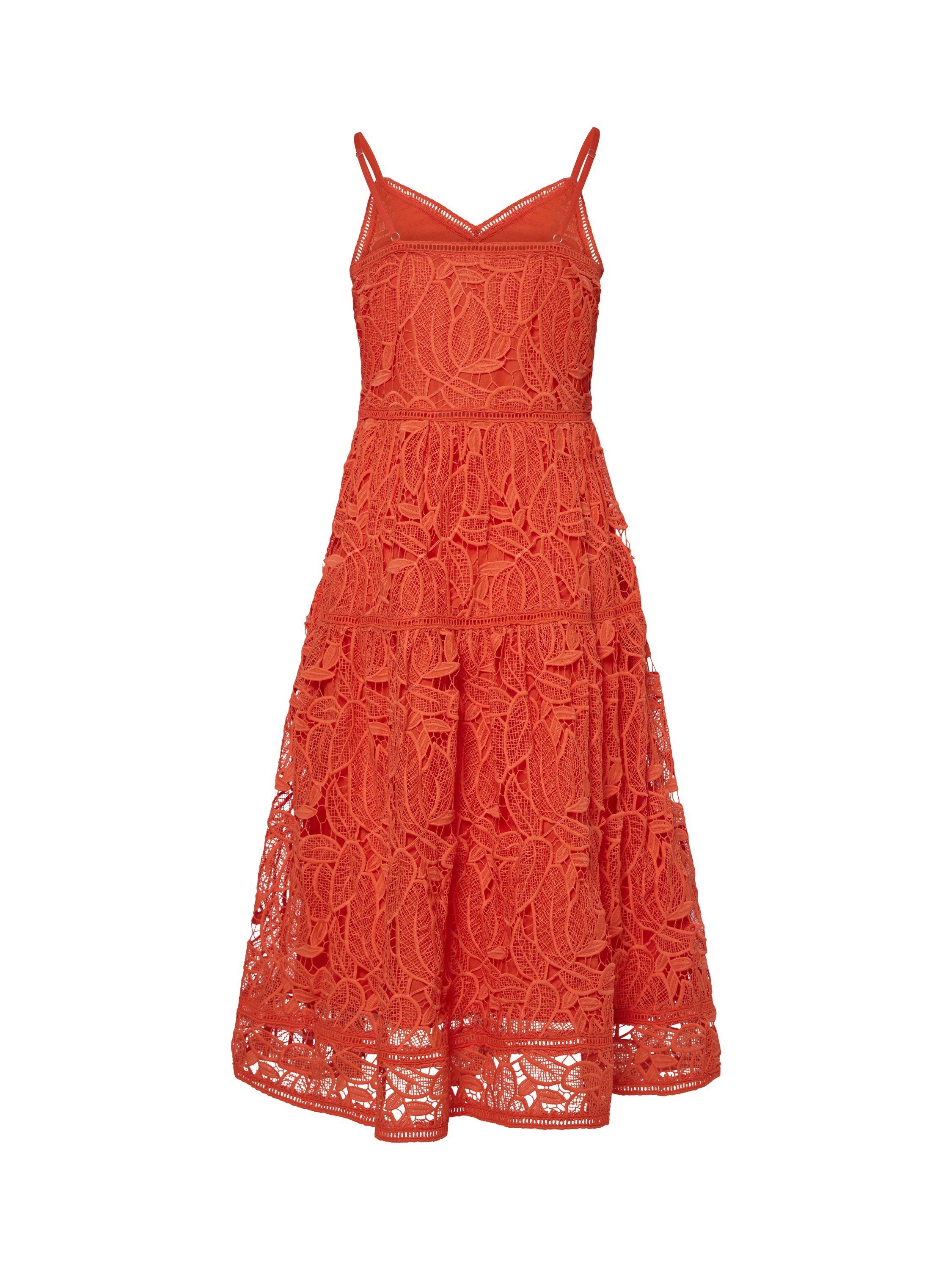 Product image 5 of 5, which shows YAS Lifa Textured Lace Dress, Cherry Tomato, 6