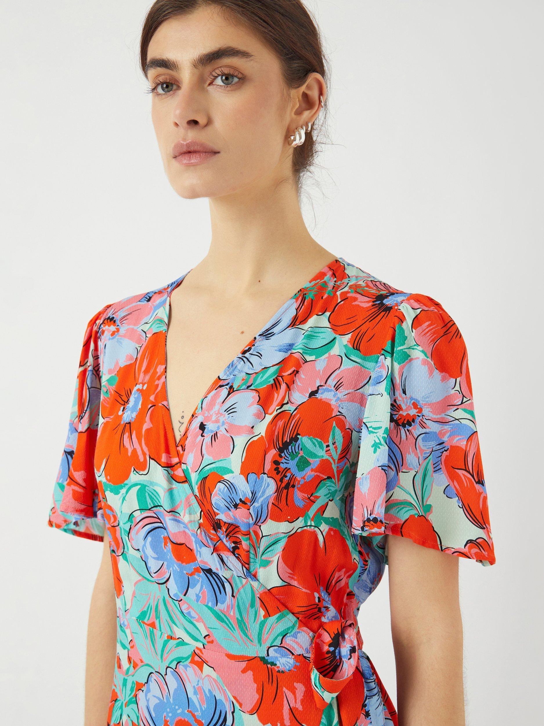 Product image 4 of 5, which shows YAS Sirima Floral Wrap Dress, Multi, 10