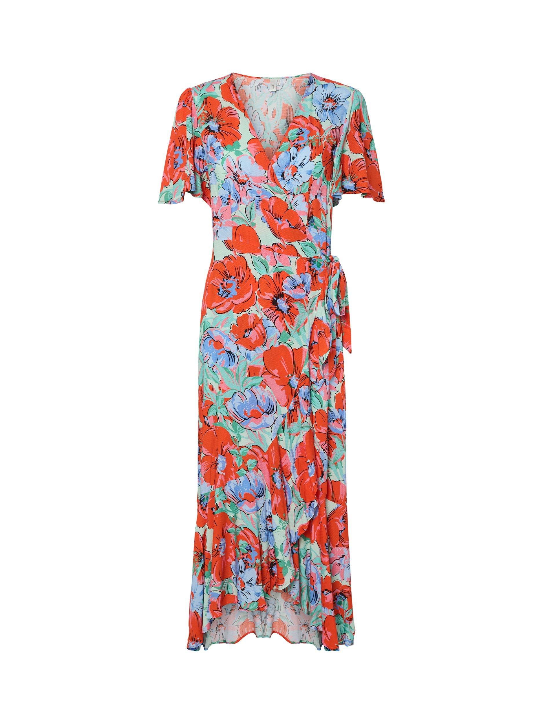 Product image 5 of 5, which shows YAS Sirima Floral Wrap Dress, Multi, 10