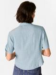 Whistles Oval Spot Tie Short Sleeve Shirt, Blue/Multi