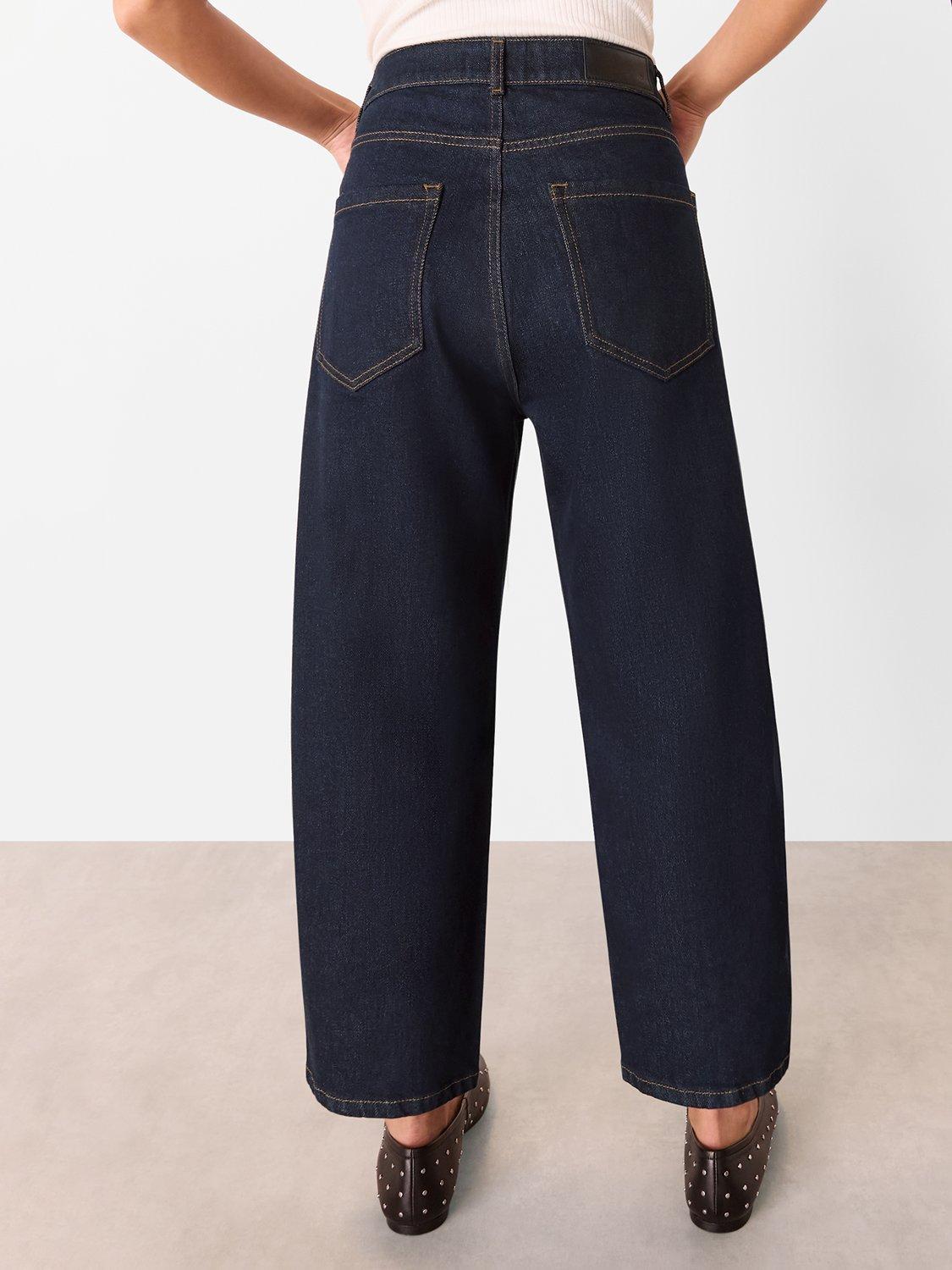 Product image 4 of 5, which shows Whistles Petite Stretch Barrel Leg Jeans, Dark Blue, 26