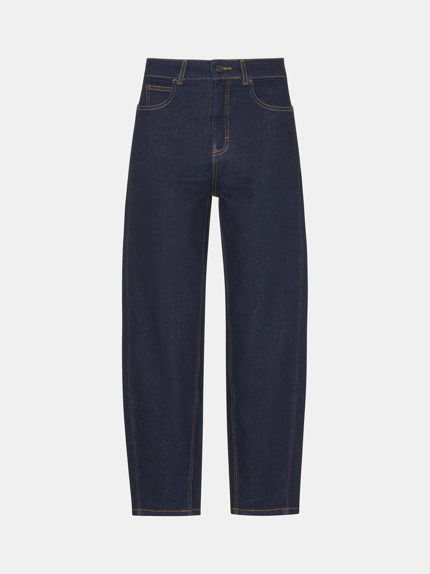 Product image 5 of 5, which shows Whistles Petite Stretch Barrel Leg Jeans, Dark Blue, 26