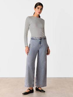 Whistles Stripe Long Sleeve Top, Ivory/Multi, Ivory/Multi