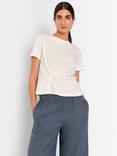 Whistles Twist Front Detail T-Shirt, White