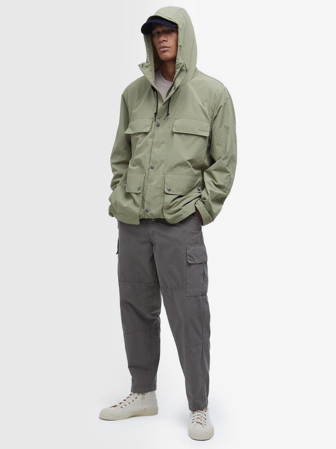 Product image 3 of 8, which shows Barbour Re-Engineered Durham Bedale Hybrid Jacket, Bleached Olive, L