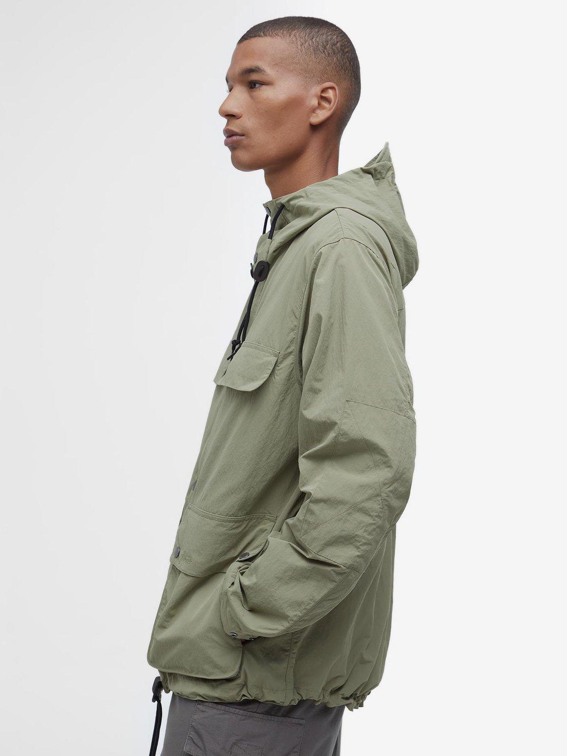 Product image 5 of 8, which shows Barbour Re-Engineered Durham Bedale Hybrid Jacket, Bleached Olive, L