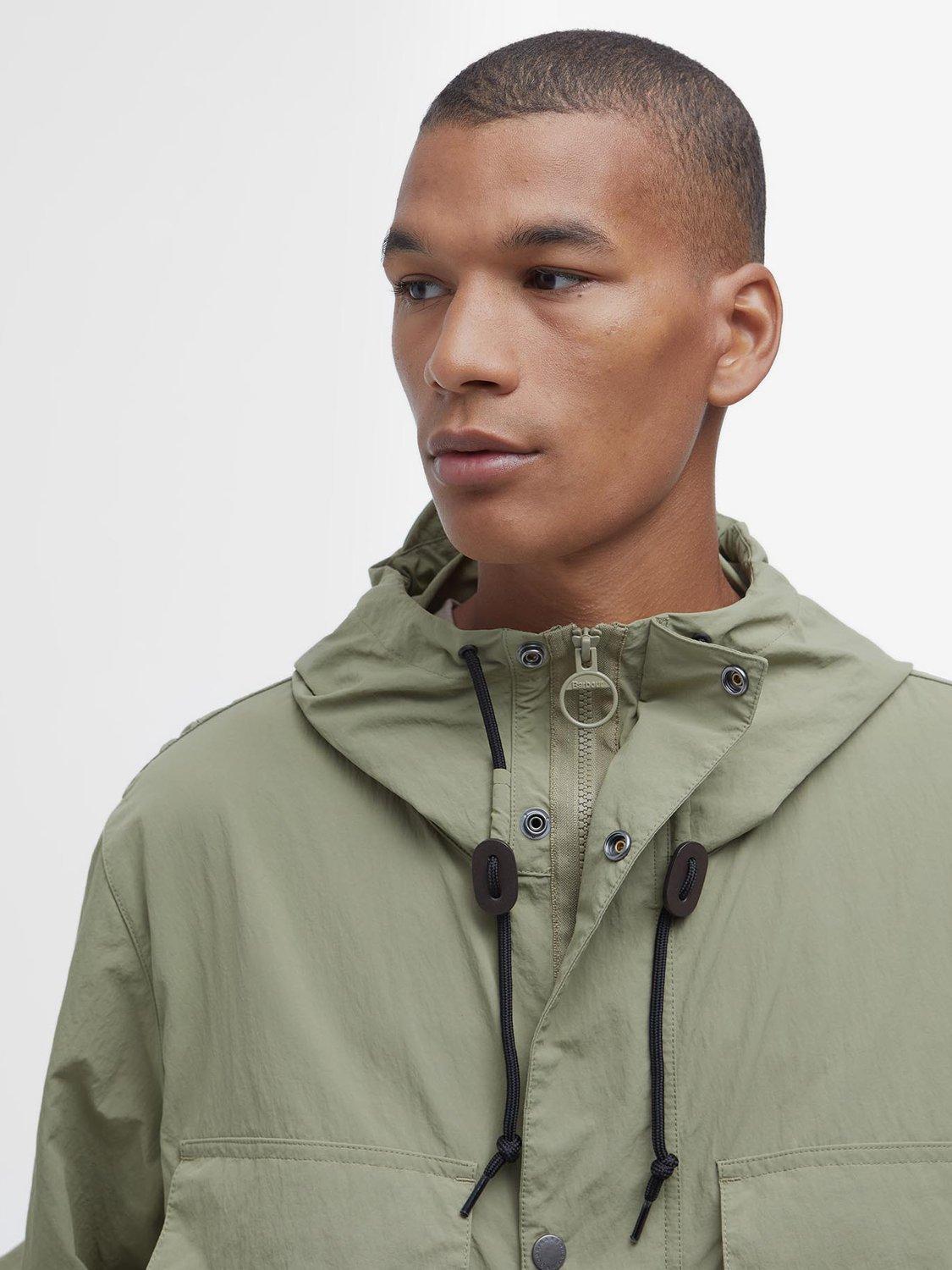 Product image 6 of 8, which shows Barbour Re-Engineered Durham Bedale Hybrid Jacket, Bleached Olive, L