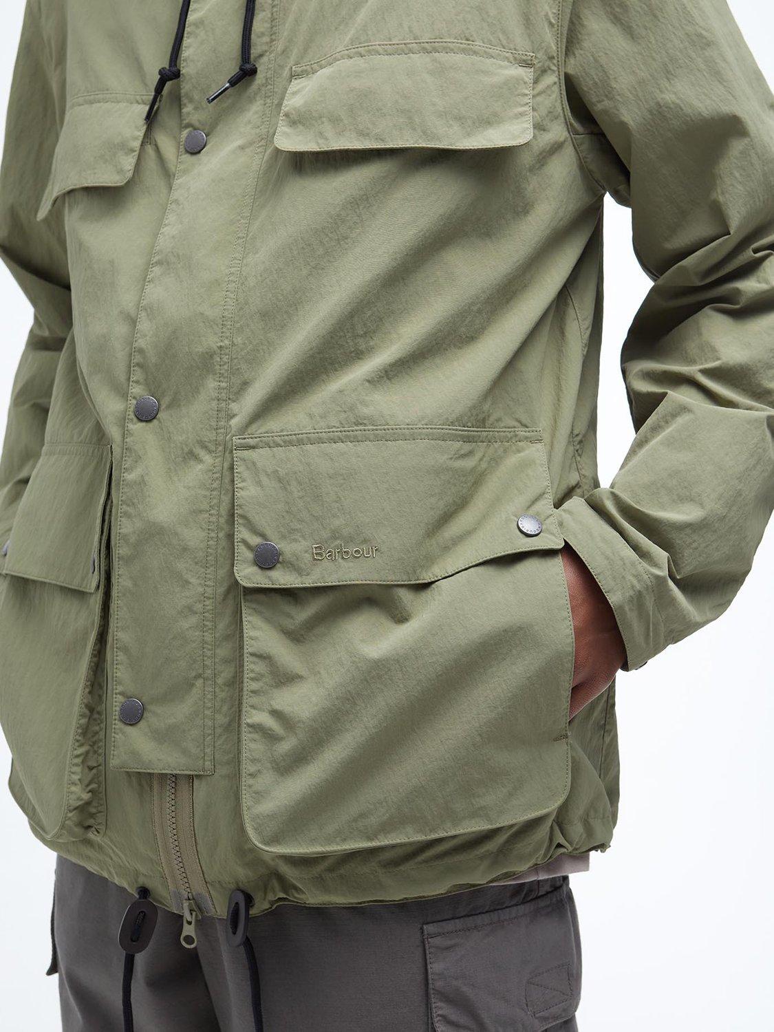 Product image 7 of 8, which shows Barbour Re-Engineered Durham Bedale Hybrid Jacket, Bleached Olive, L