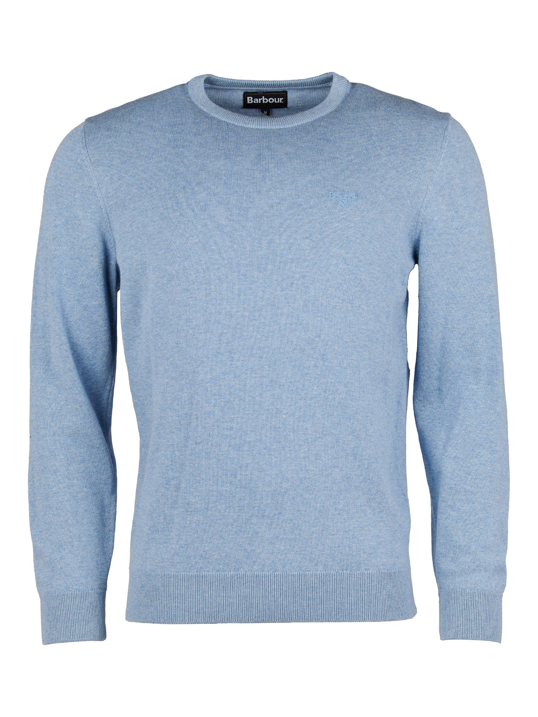 Product image 2 of 5, which shows Barbour Pima Cotton Crew Neck Jumper, Dark Chambray, L